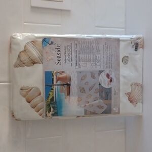 Seaside Spillproof Outdoor Fabric Tablecloth w/ Zipper & Umbrella Hole 70" ROUND